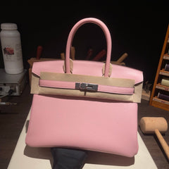 Birkin 25 Retourne 3Q Rose Sakura Togo Silver Hardware
