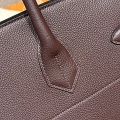 Large Birkin HAC 40cm Men's Tote in Premium Chocolate Brown Togo Cowhide