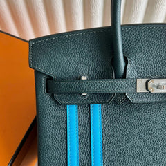 Mini Birkin 25cm Officier Edition in Cypress Green Togo & Swift Calfskin