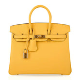 👜Birkin 25 Bag Jaune de Naples Novillo Gold Hardware