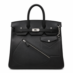 Birkin 40 Rock Sellier in Noir Swift Leather (Palladium Hardware)
