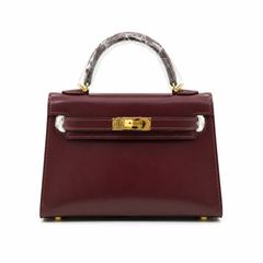 Kelly Sellier 19cm & 22cm & 25cm Rouge H Box Calf Leather Gold Hardware & Palladium Hardware Women Handbag
