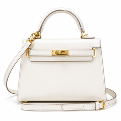 Kelly Sellier 19cm & 22cm & 25cm Craie Box Calf Leather Gold Hardware & Palladium Hardware Women Handbag
