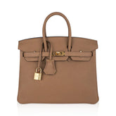 👜Birkin 25 Bag in Chai Togo Leather with Gold Hardware