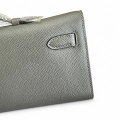 Kelly Cut 31 Clutch Epsom Leather Picture Pewter Gray