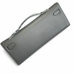 Kelly Cut 31 Clutch Epsom Leather Picture Pewter Gray