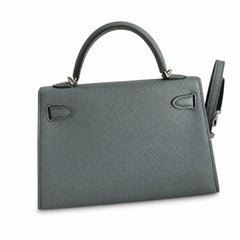 Fully hand-sewn👉Second generation Mini Kelly 19cm imported Epsom leather almond green silver buckle