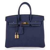 👜Birkin 25 Bag Blue Encre Gold Hardware Togo Leather