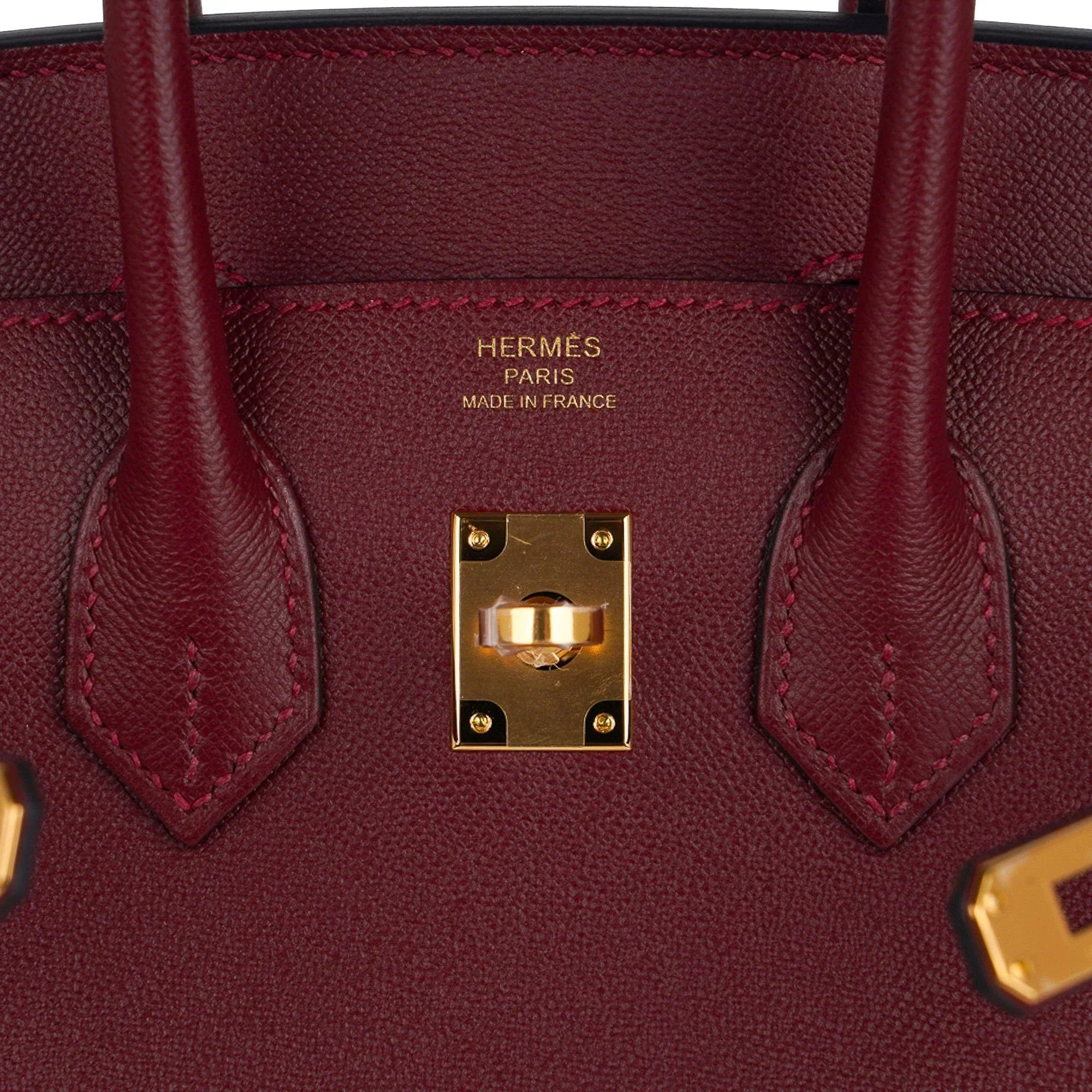 👜Birkin 25 Bag Sellier Rouge H Gold Hardware Veau Madame Leather
