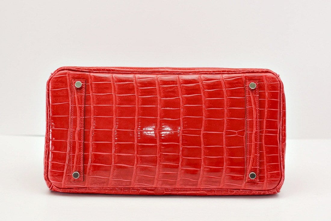 👜Birkin 35 Bag Porosus Crocodile Bougainvillea Palladium