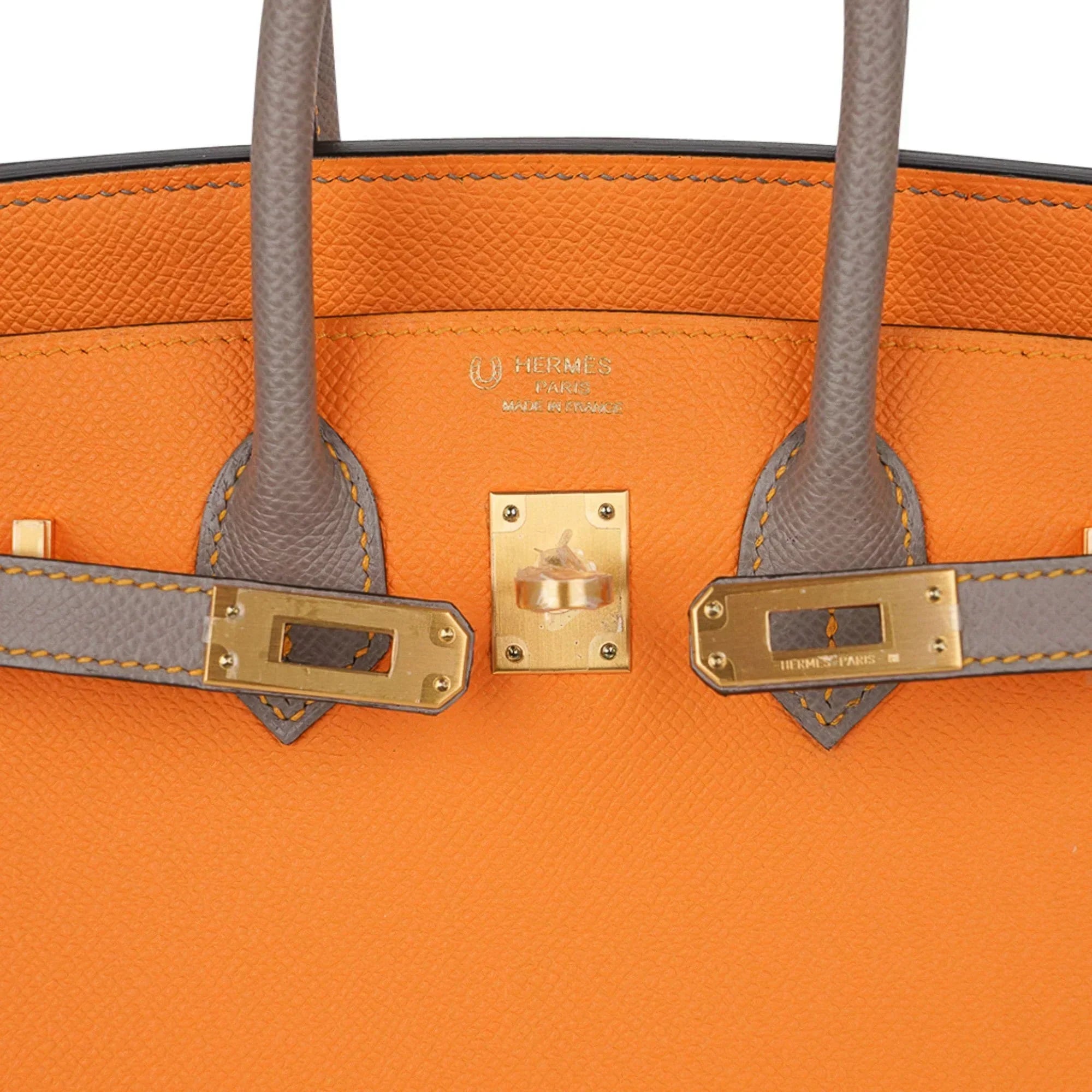 👜Birkin HSS 25 Bag Jaune Ambre / Gris Asphalte Gold Hardware