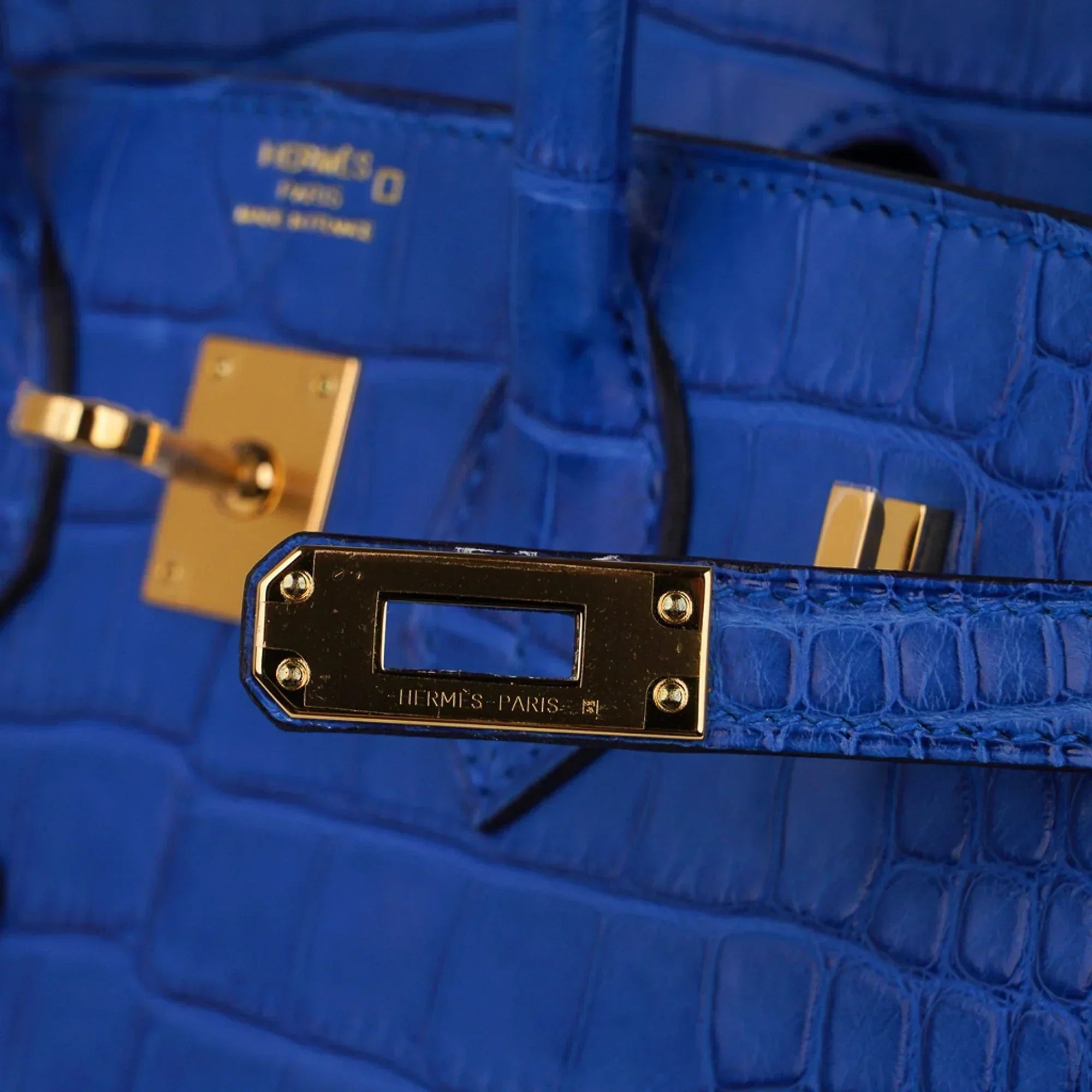 👜Birkin 25 Bag Blue Zellige Matte Alligator Gold Hardware
