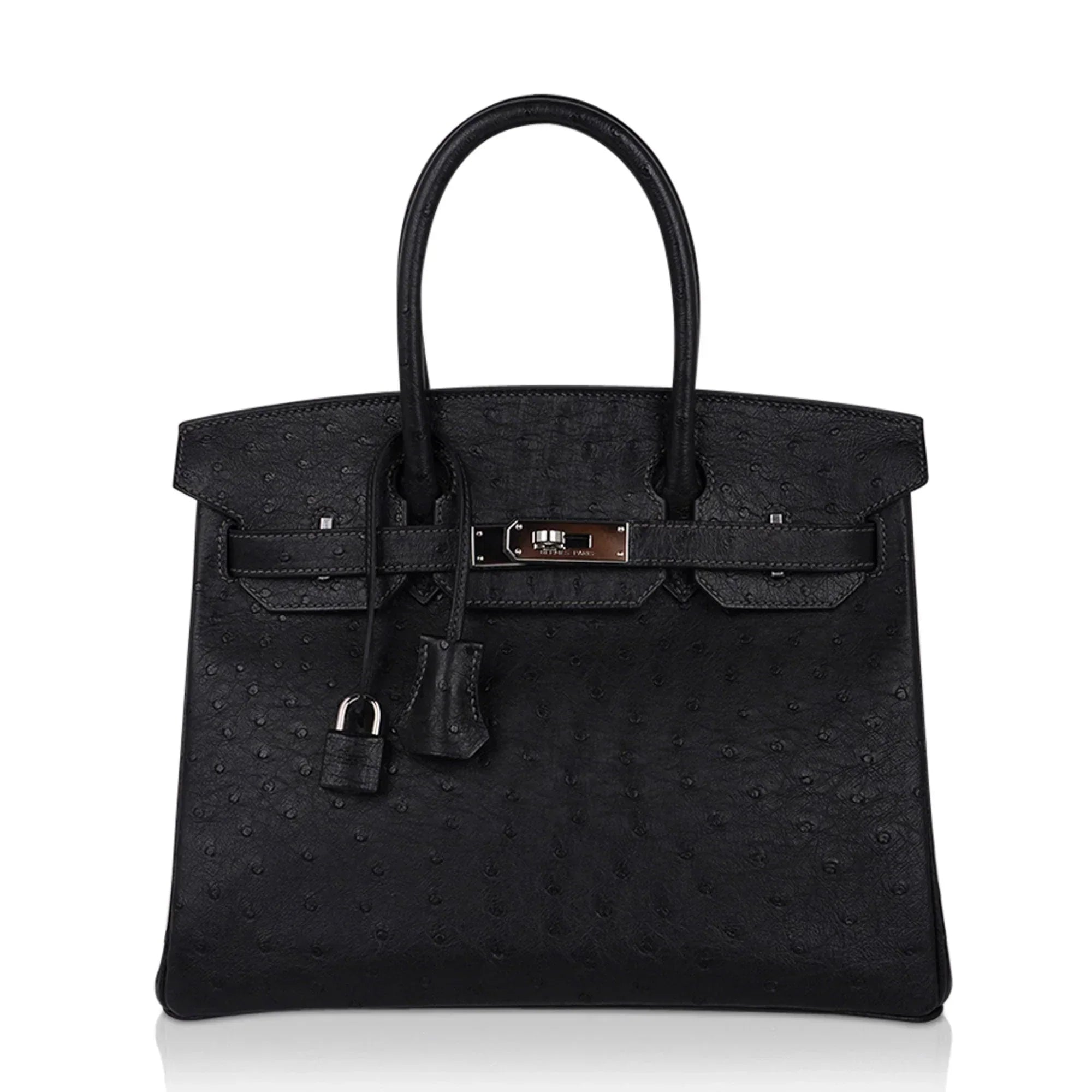 👜Birkin HSS 30 Bag Black (Noir ) Ostrich Palladium Hardware