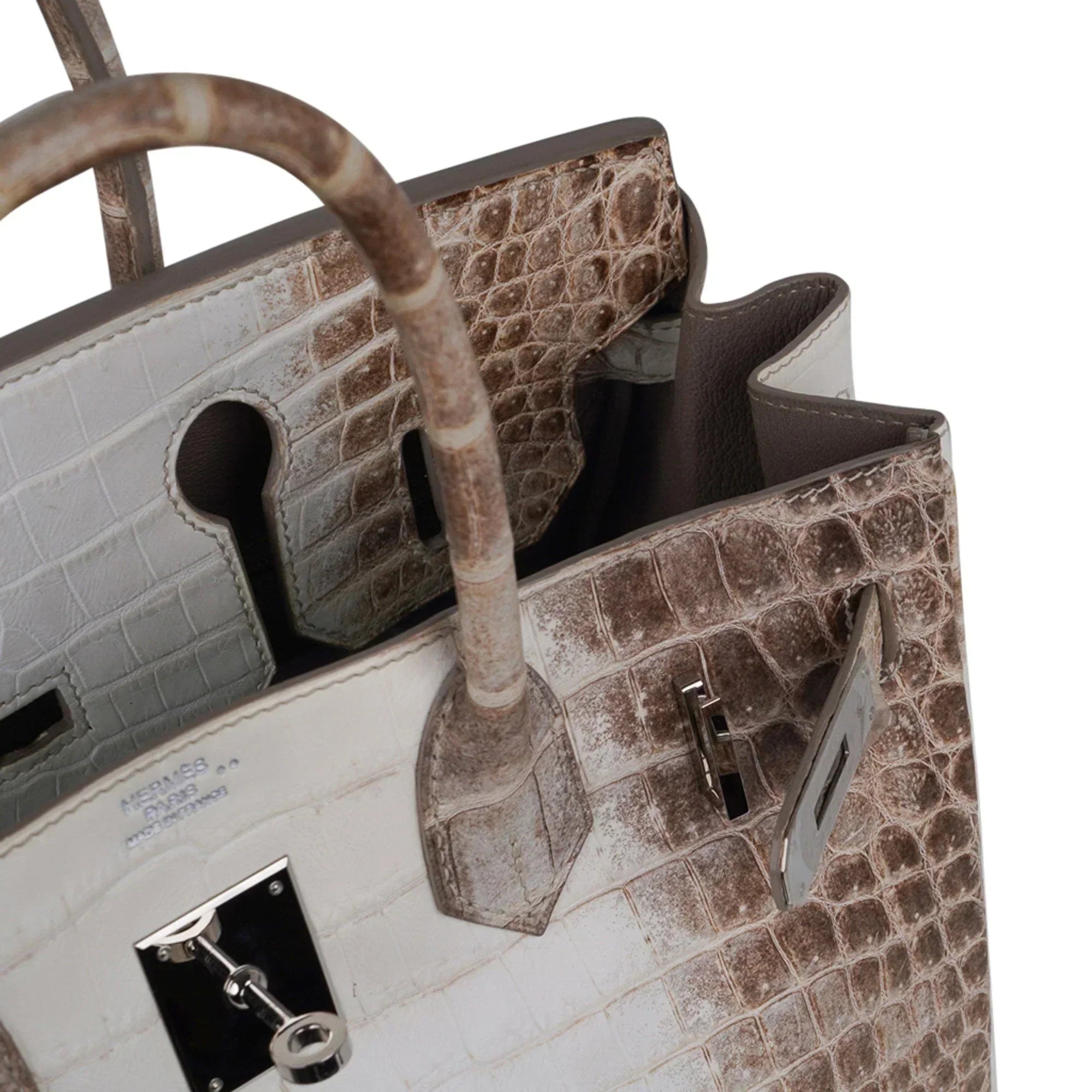 👜Birkin 30 Bag Himalaya Blanc Crocodile Palladium Hardware
