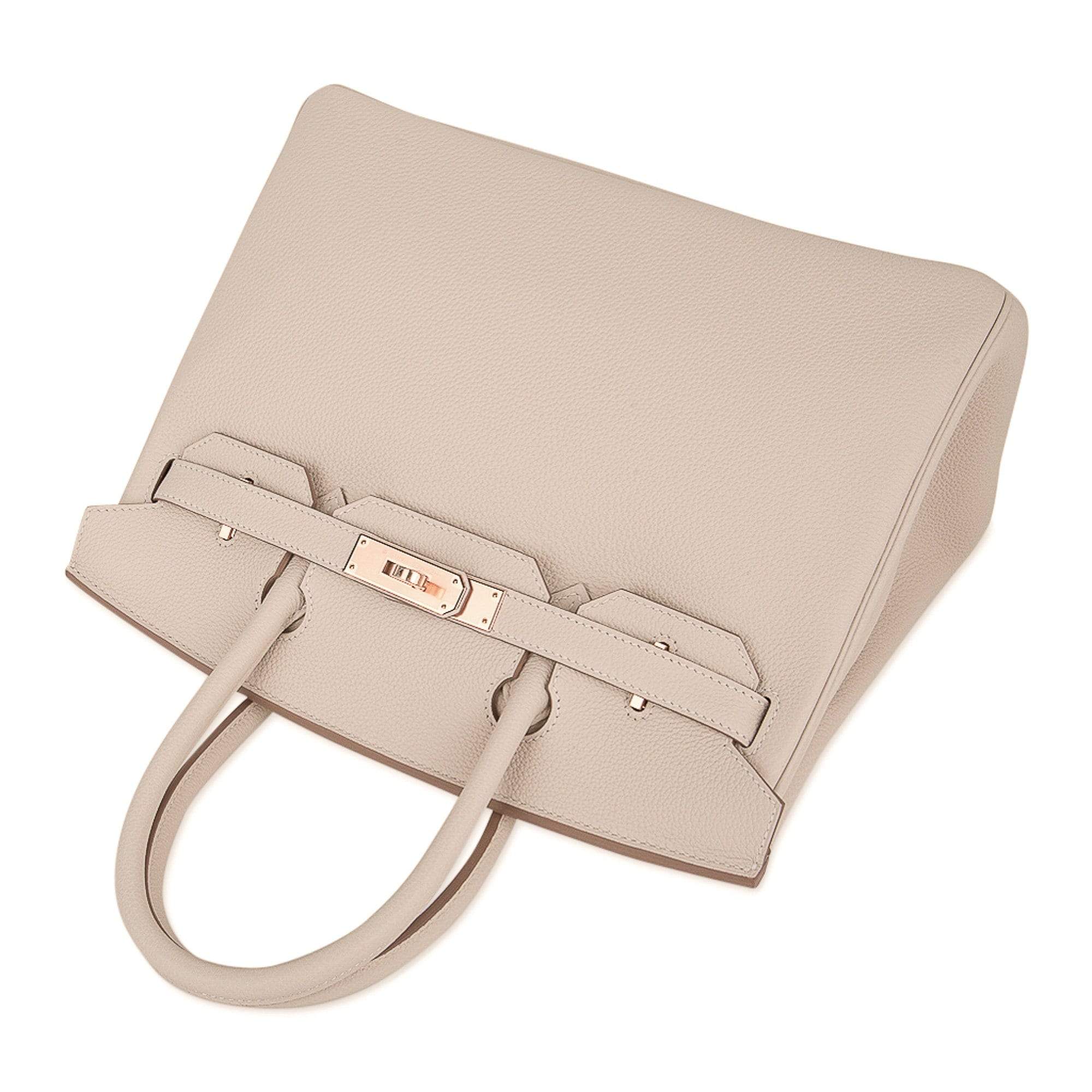 👜Birkin 30 Bag Craie Togo Leather with Rose Gold Hardware