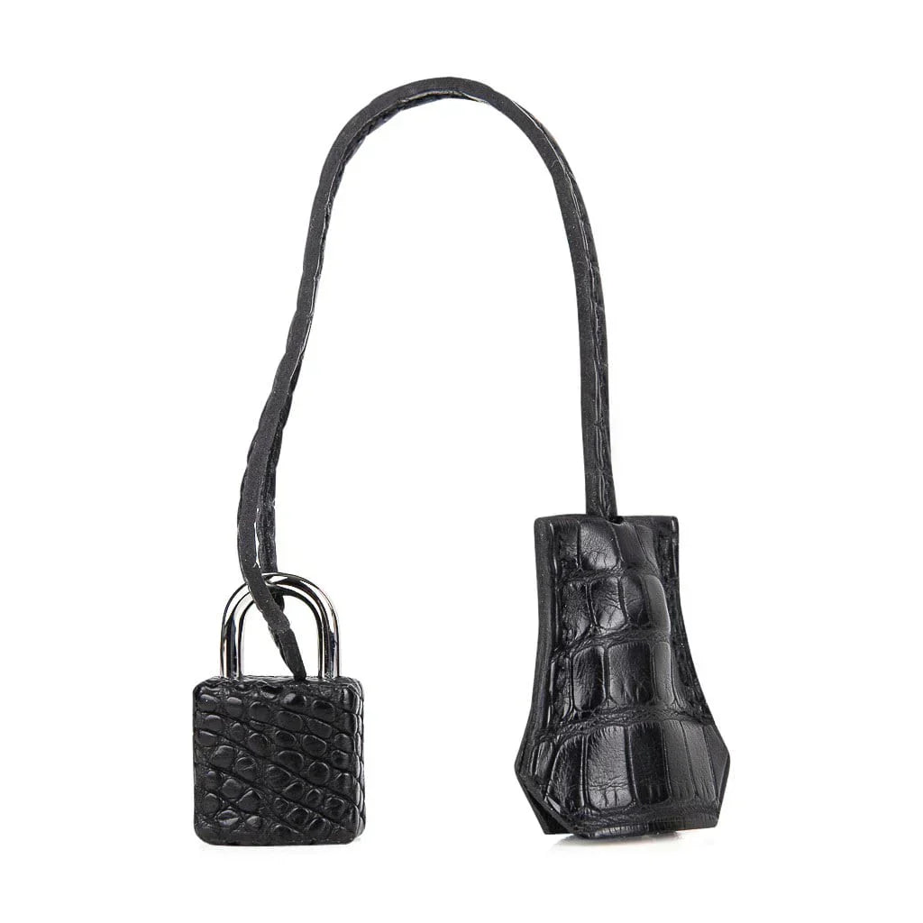 👜Birkin 25 HSS Bag Gris Perle / Black Matte Alligator Palladium Hardware