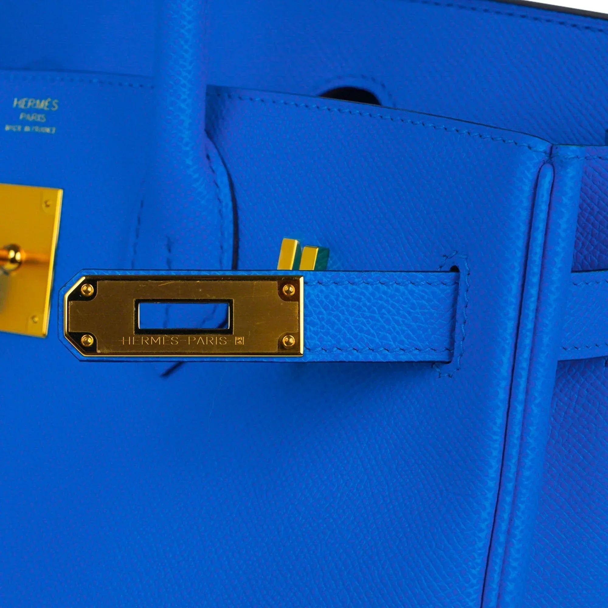 👜Birkin 30 Bag Bleu Frida Epsom Gold Hardware New w/ Box