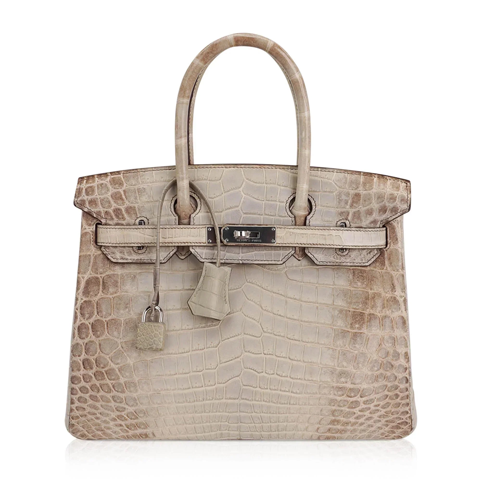 👜Birkin 30 Bag Gris Cendre Himalaya Crocodile Palladium Hardware