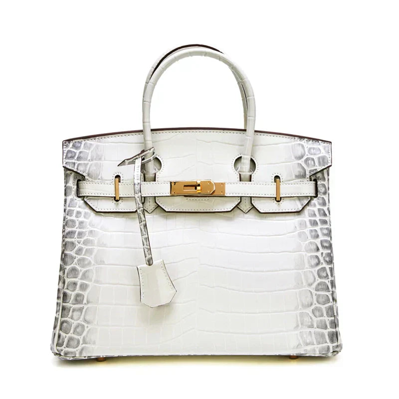 👜Birkin Bag Crocodile-Grain Cowhide Leather Gold Hardware