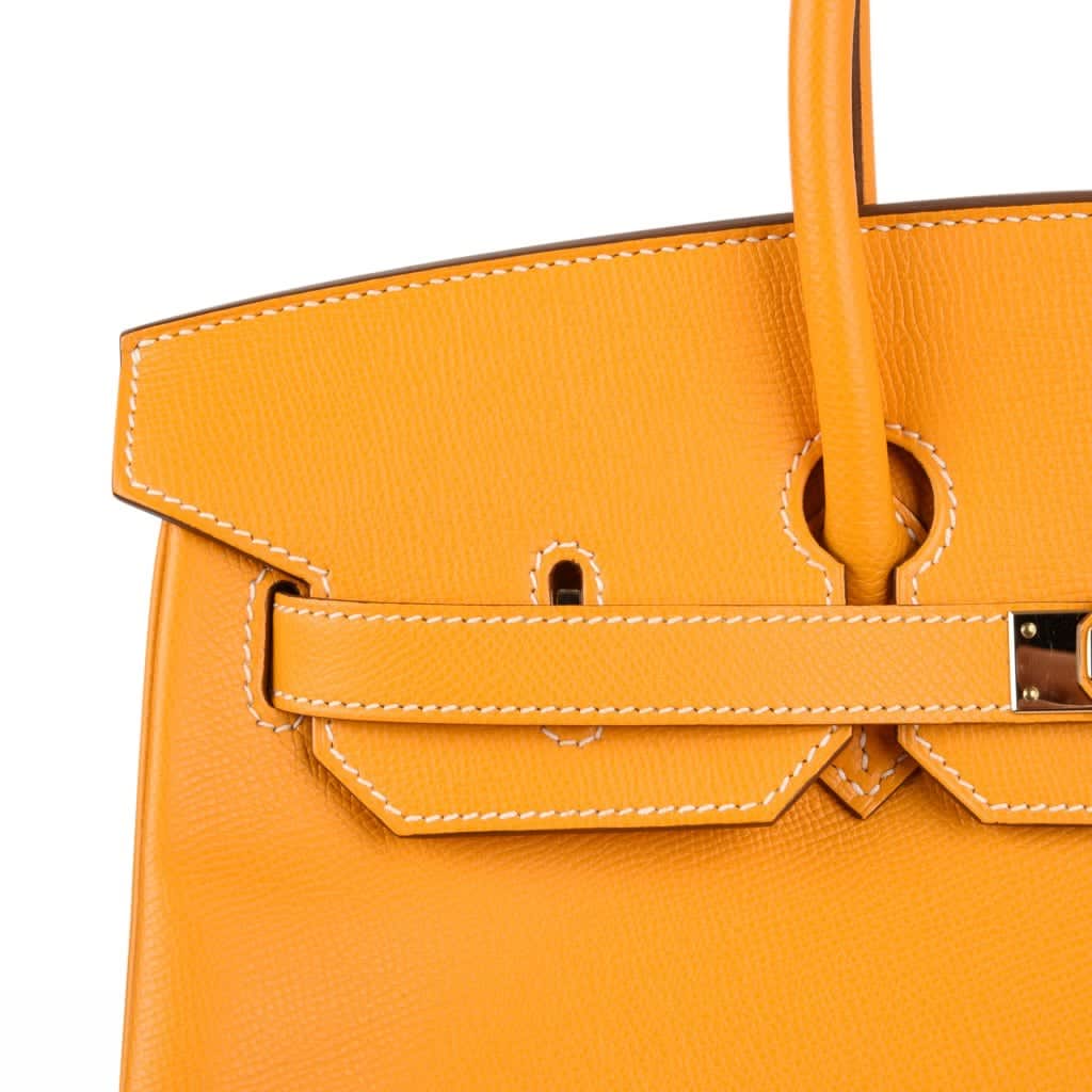 👜Birkin 35 Bag Yellow Jaune D’Or Candy Limited Edition Epsom Permabrass