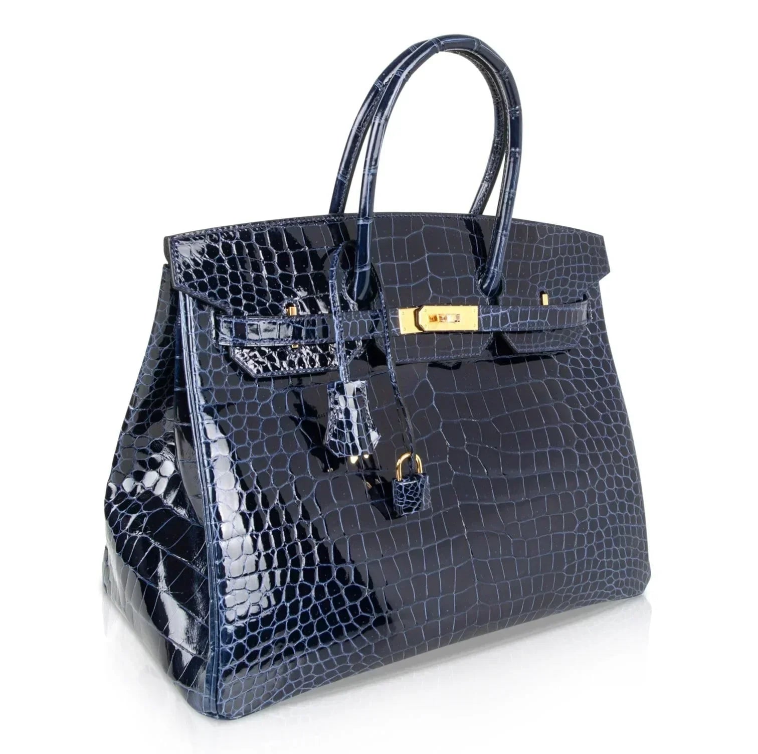 👜Birkin 35 Bag Blue Sapphire Porosus Crocodile Gold Hardware New