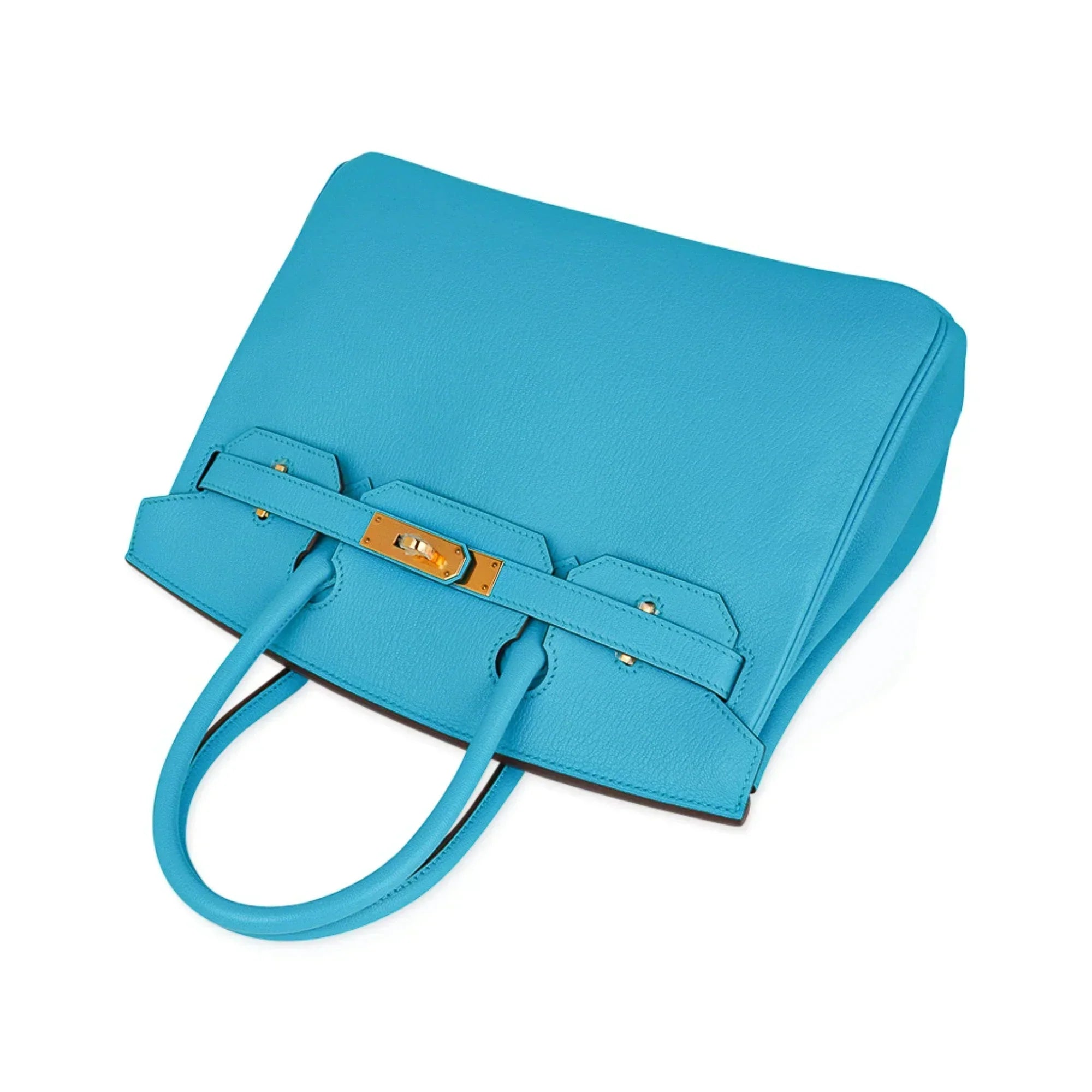 👜Birkin 30 Bleu Aztec Bag Chevre Leather with Gold Hardware