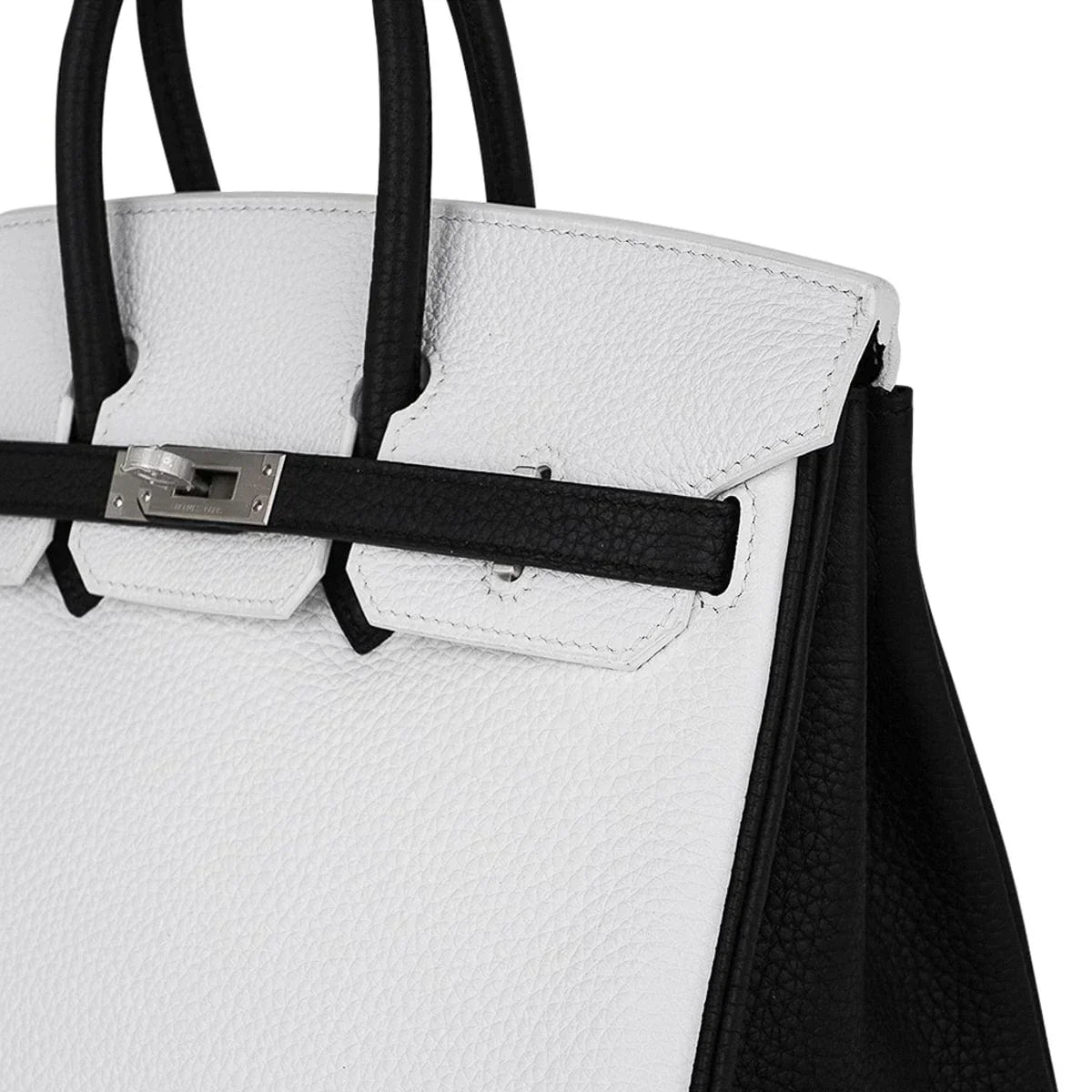 👜Birkin HSS 25 Bag White w/ Black Brushed Palladium Hardware