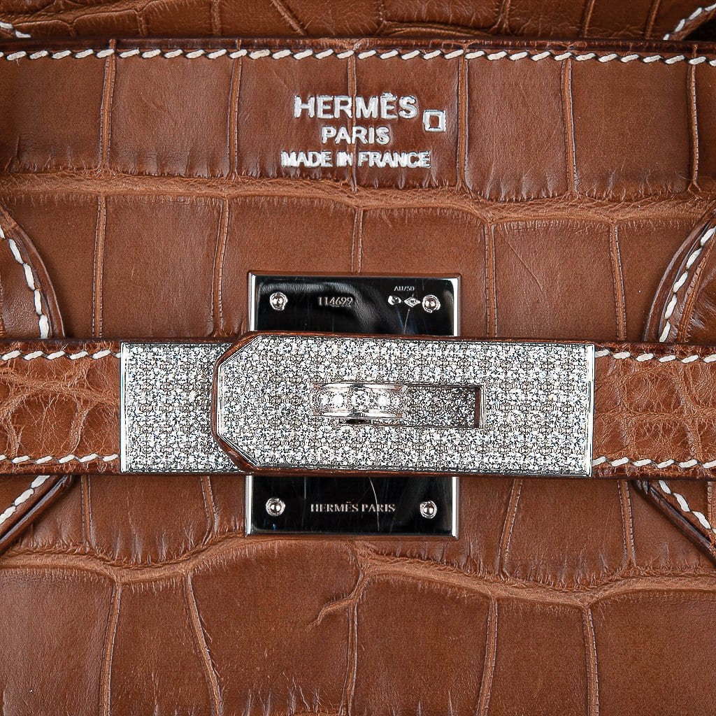 👜Diamond Birkin 35 Bag Fauve Barenia Matte Alligator Rare
