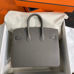 Birkin 25 Sellier 8F Etain Epsom Silver Hardware