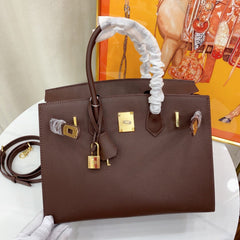Birkin Style 25/30 Sellier in Chocolat Epsom Leather (Gold Hardware)