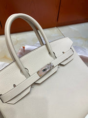 Birkin 30 Retourne in Craie Togo Leather (Palladium Hardware)
