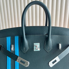 Mini Birkin 25cm Officier Edition in Cypress Green Togo & Swift Calfskin
