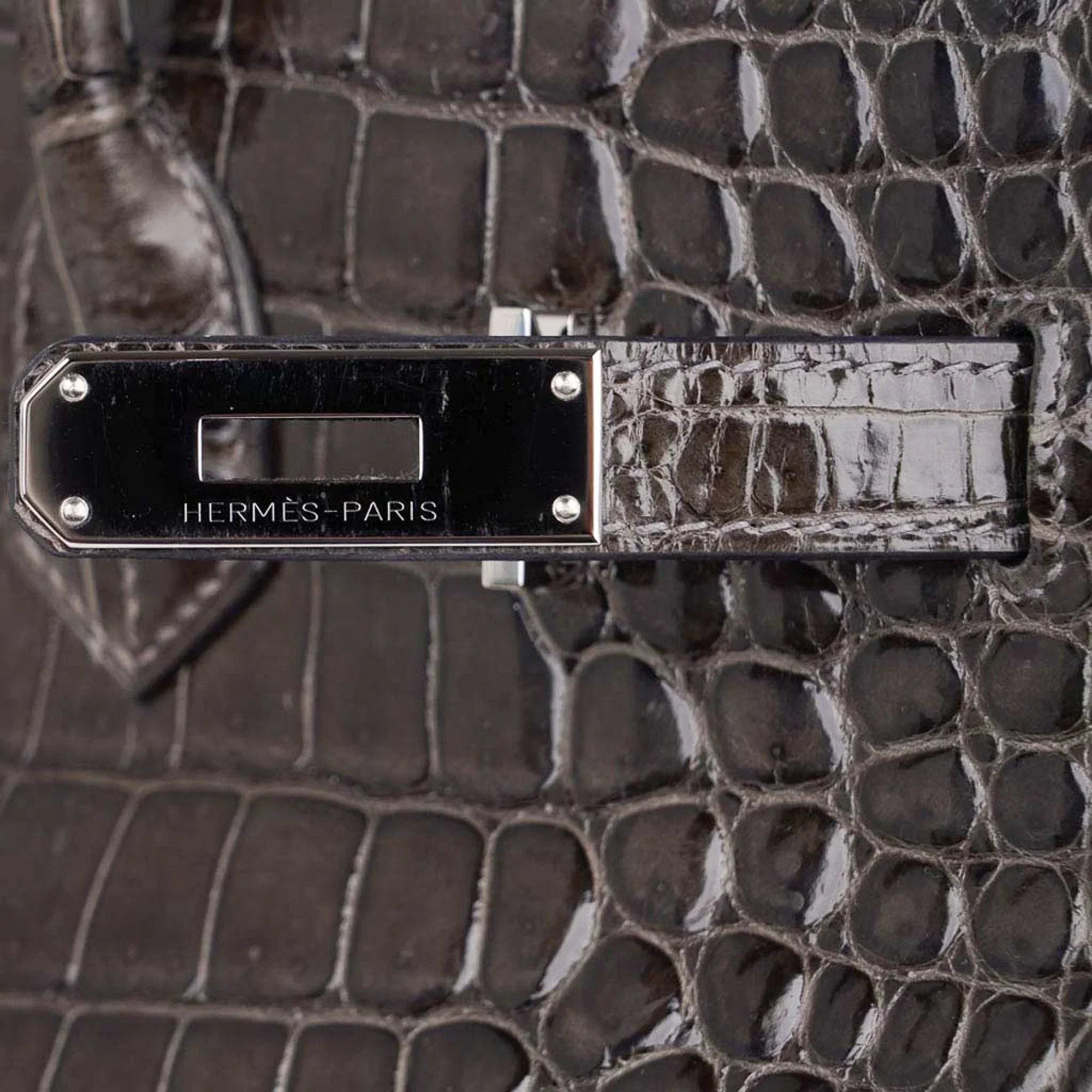 👜Special Order HSS Birkin 35 Bag Gris Fonce Porosus Crocodile with Palladium Hardware