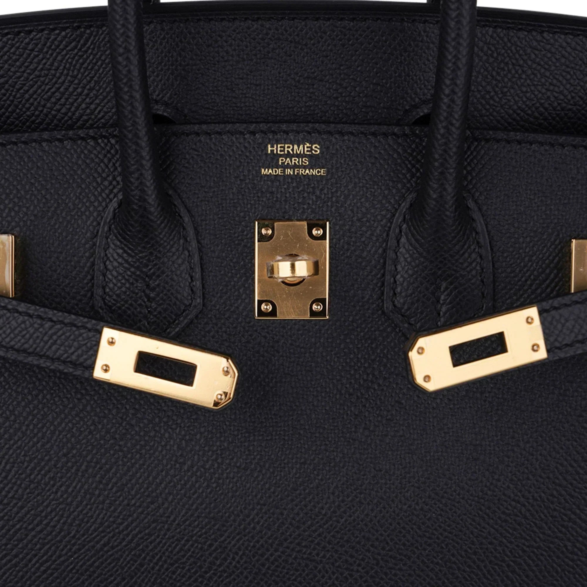 👜Birkin Sellier 25 Black Gold Hardware Epsom Leather New w/Box