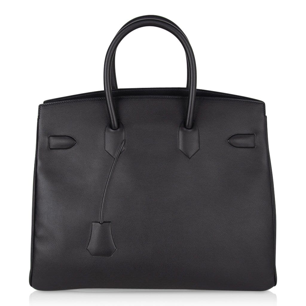 👜Shadow Birkin 35 Bag Limited Edition Black Swift Leather New