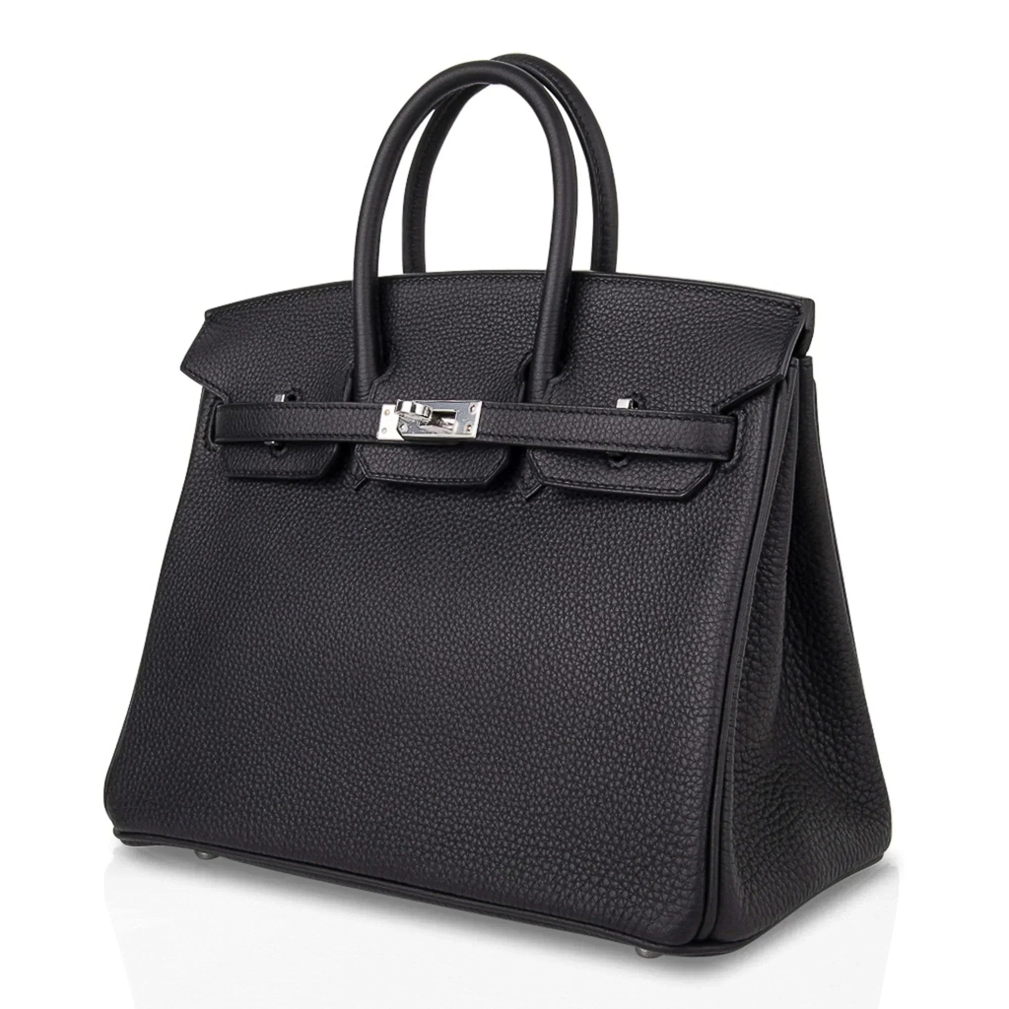 👜Birkin 25 Bag Black Palladium Hardware Togo Leather