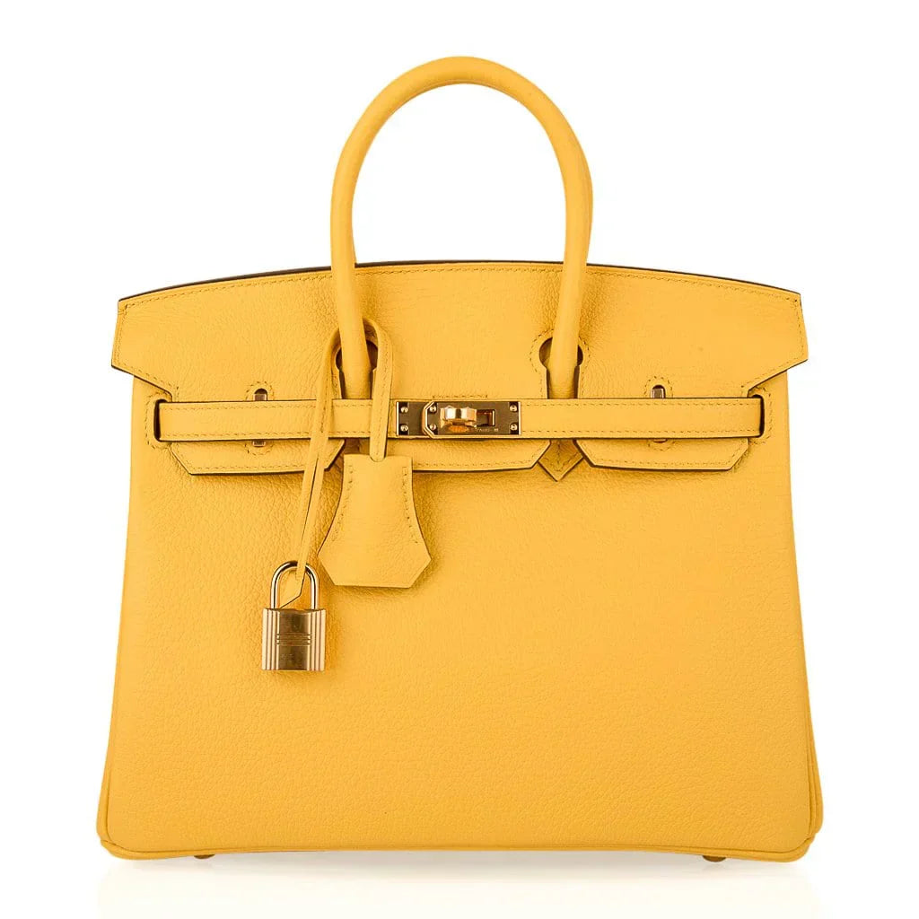 👜Birkin 25 Bag Jaune de Naples Novillo Gold Hardware