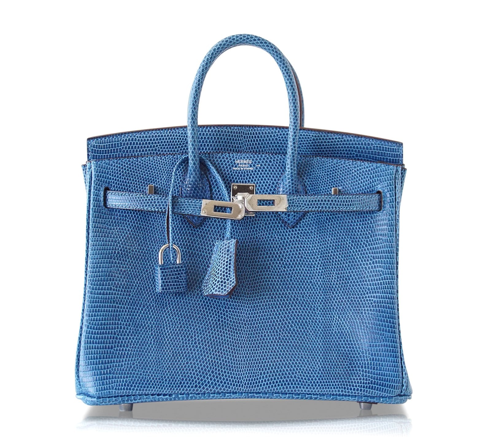 👜Birkin 25 Bag Mykonos Very Rare Lizard Palladium Hardware