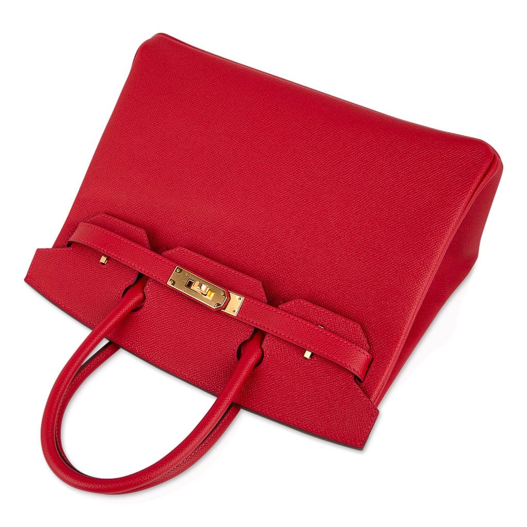 👜Birkin 30 Bag Rouge Casaque Gold Hardware Epsom Leather