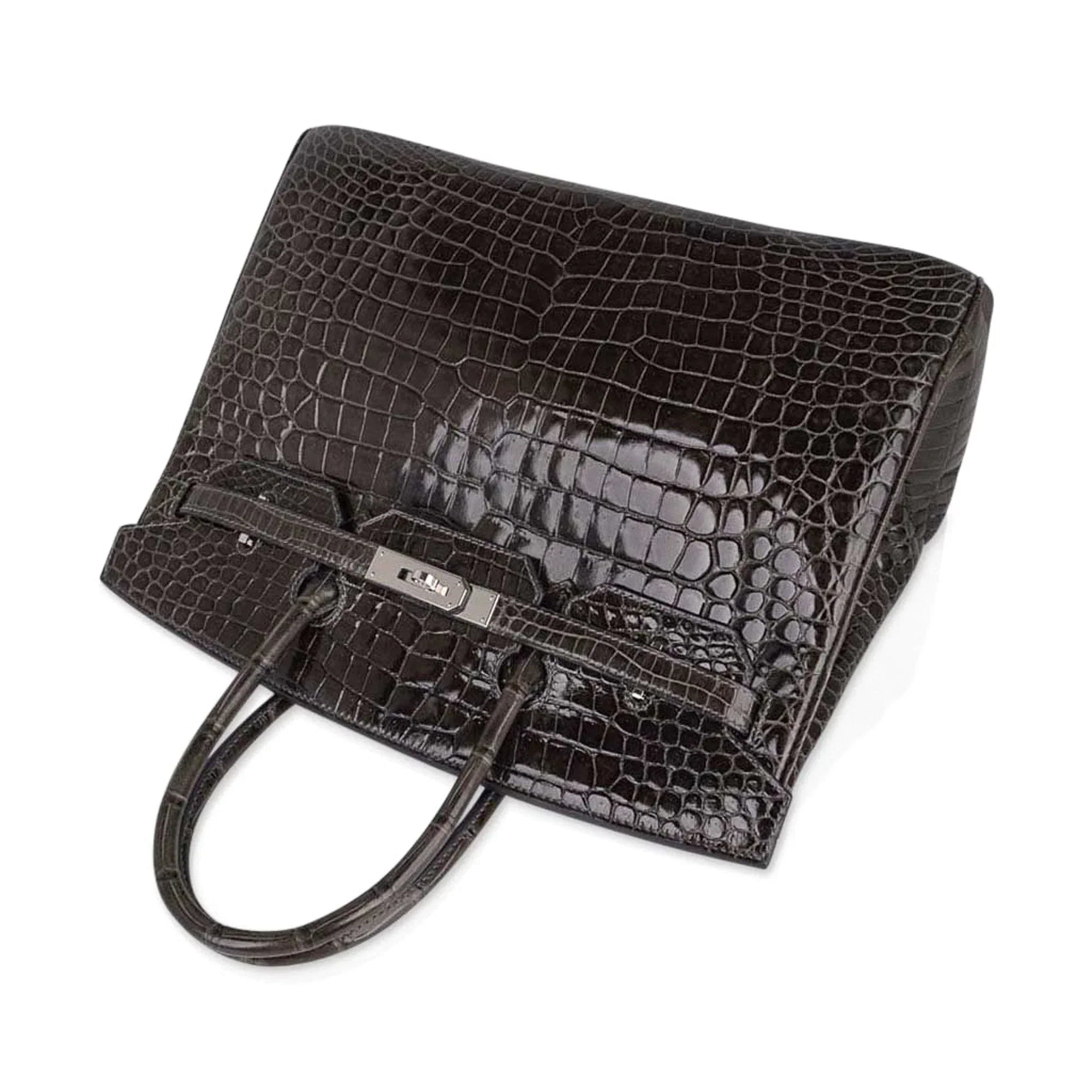 👜Special Order HSS Birkin 35 Bag Gris Fonce Porosus Crocodile with Palladium Hardware
