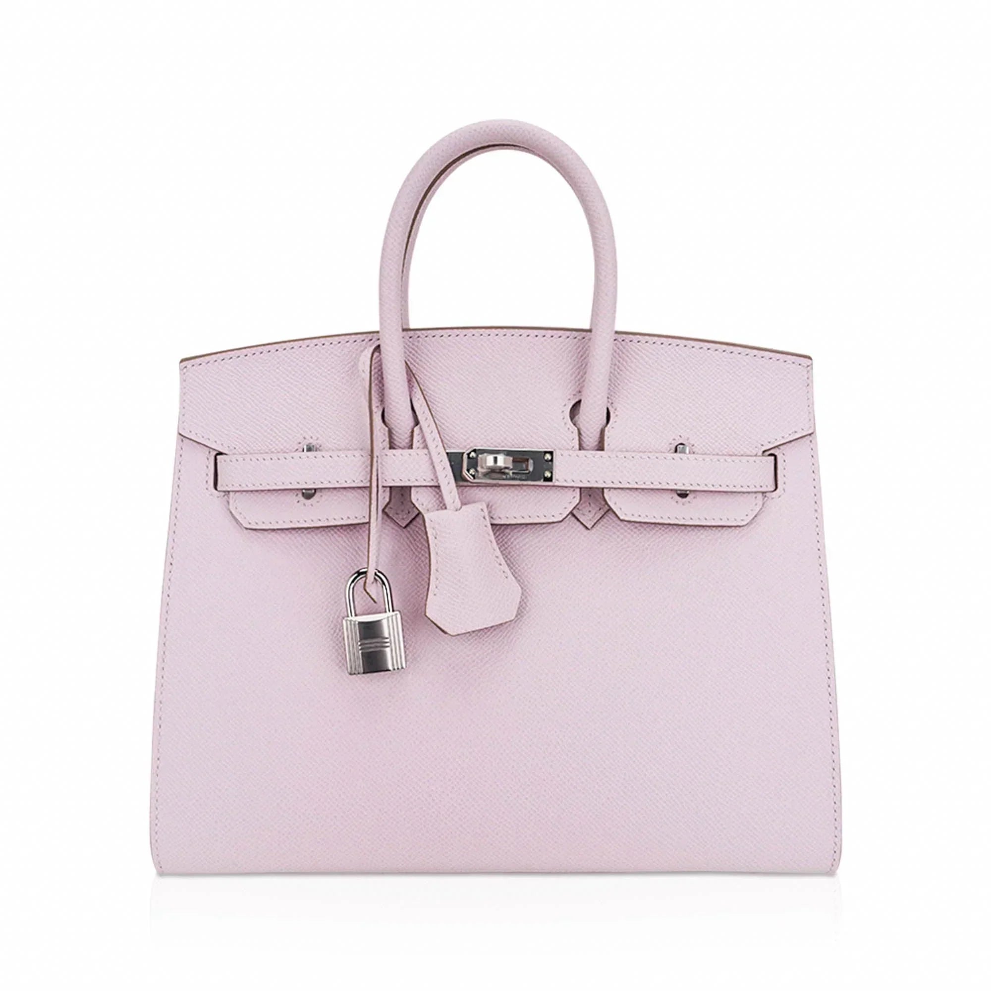 👜Birkin 25 Bag Sellier Mauve Pale Epsom Leather with Palladium Hardware