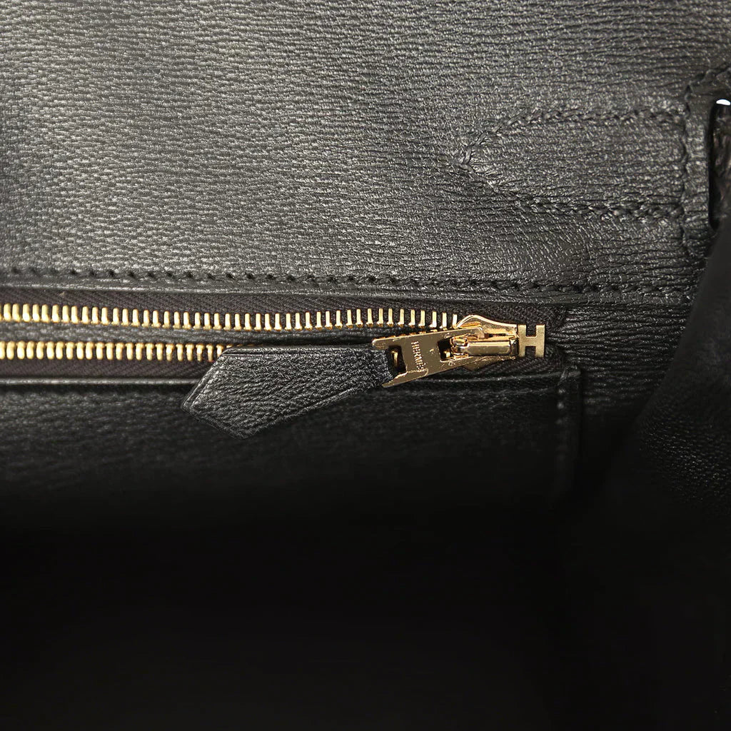 👜Birkin Black Matte Niloticus Crocodile Gold Hardware