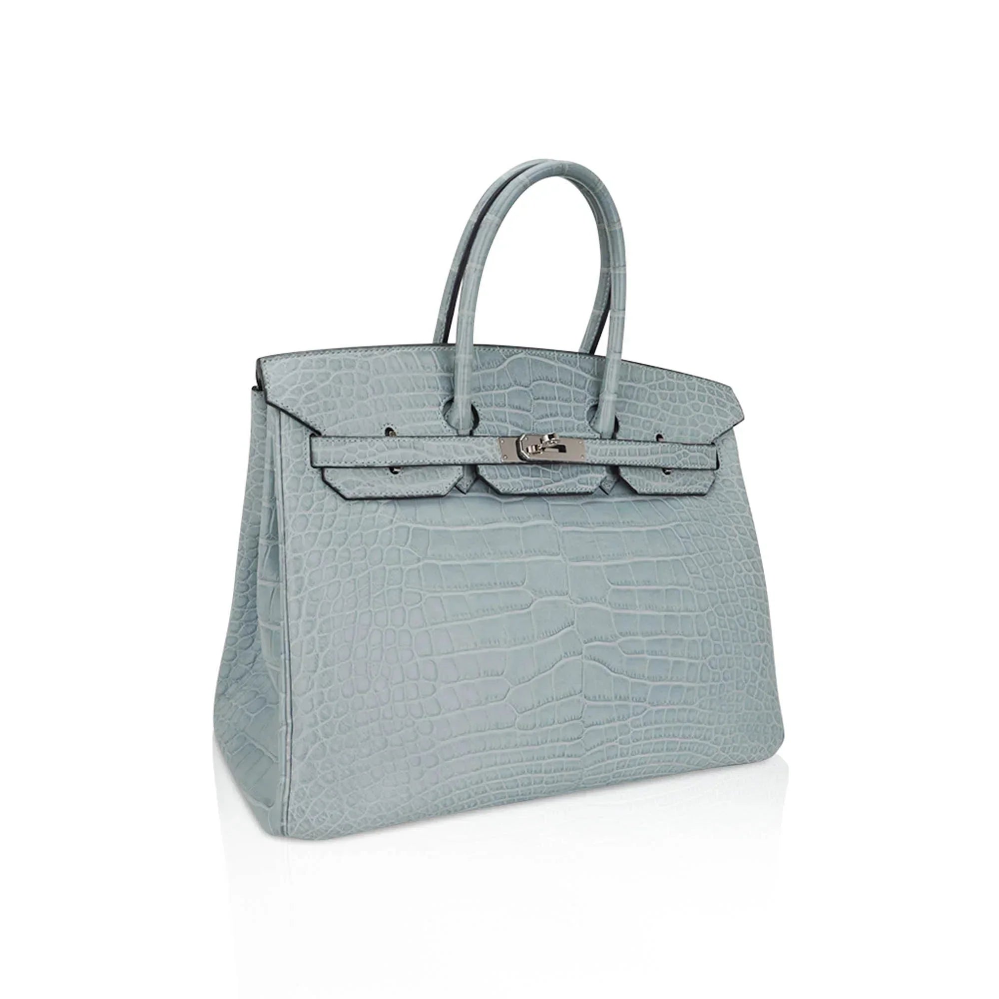 👜Limited Edition Birkin 35 Bag Ciel Matte Alligator with Palladium Hardware