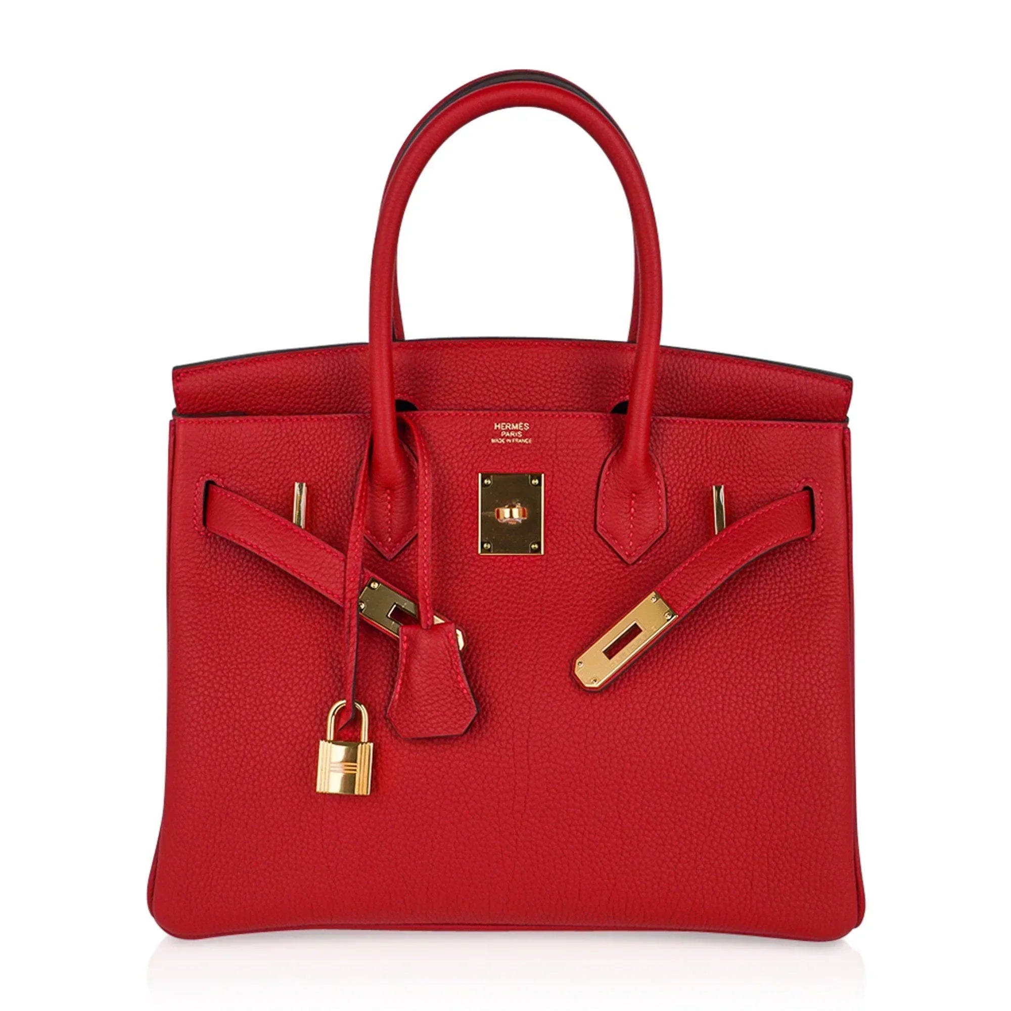 👜Birkin 30 Bag Lipstick Rouge Vif Togo Leather with Gold Hardware
