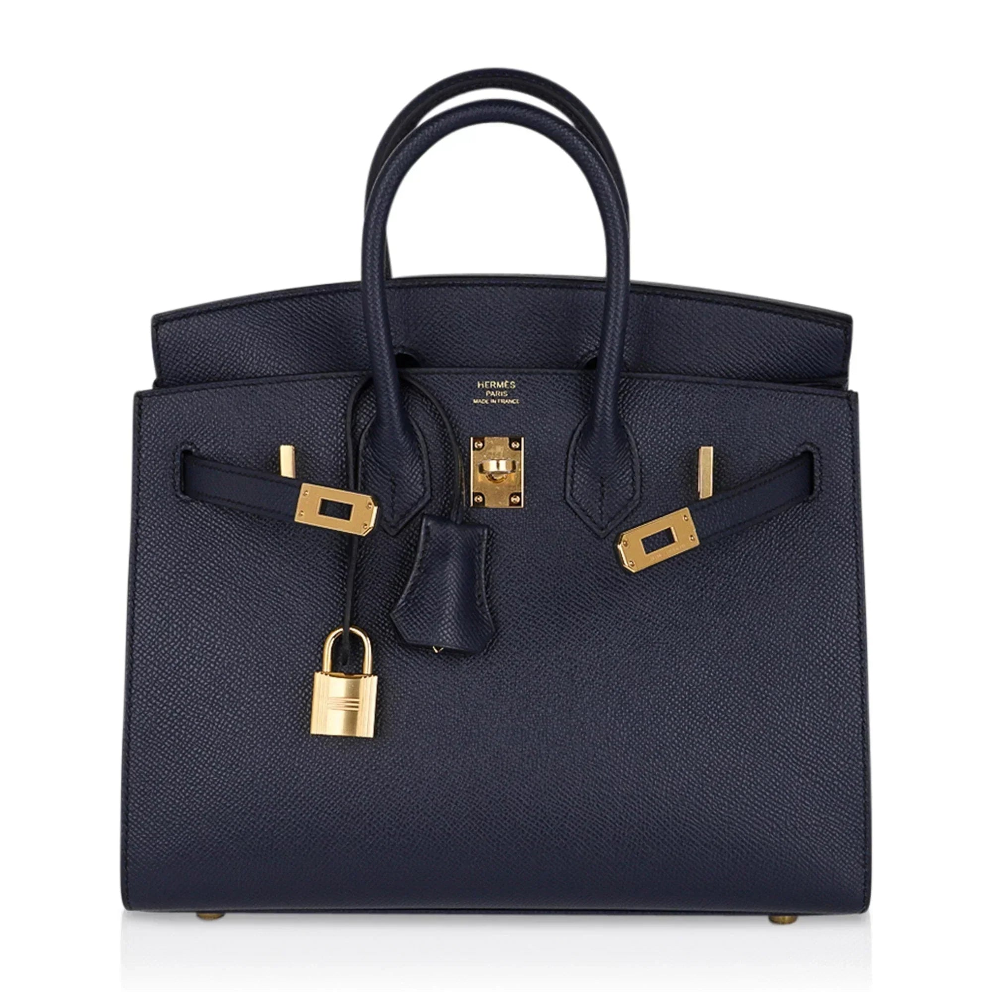 👜Birkin 25 Sellier Bag Bleu Indigo Gold Hardware Epsom Leather New w/Box