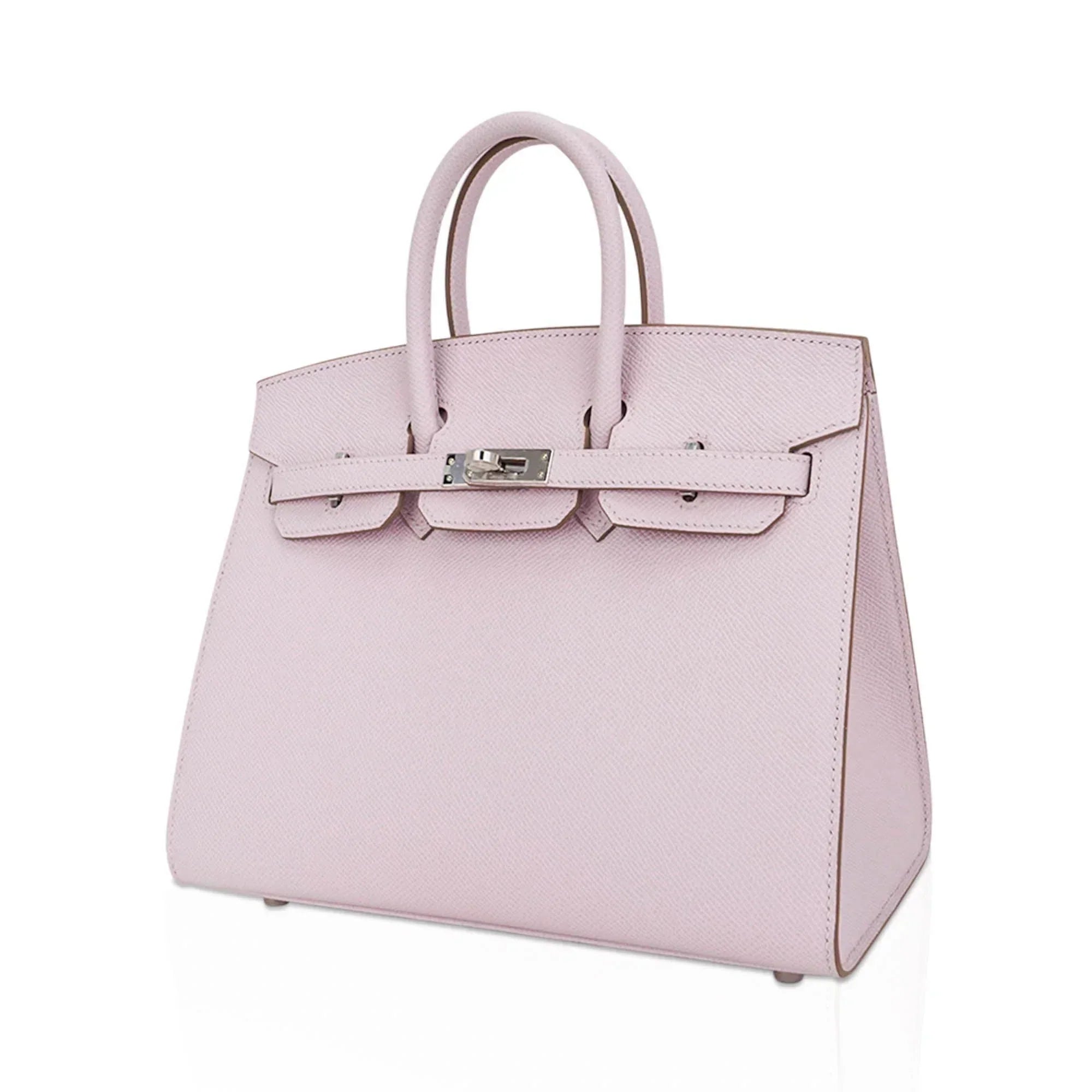 👜Birkin 25 Bag Sellier Mauve Pale Epsom Leather with Palladium Hardware
