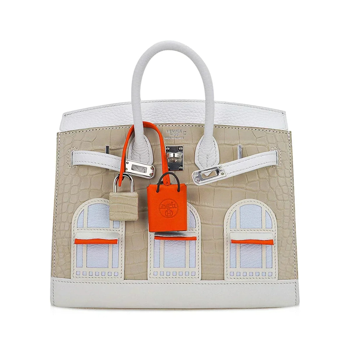 👜Limited Edition Birkin 20 Faubourg Sellier Bag Neige (Snow) White Matte Alligator