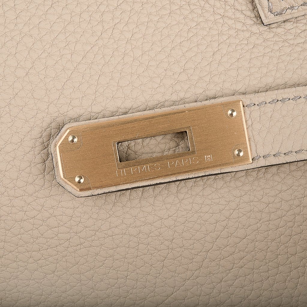 👜Birkin 35 HSS Bi-Color Bag Trench / Rose Jaipur Brushed Gold Hardware