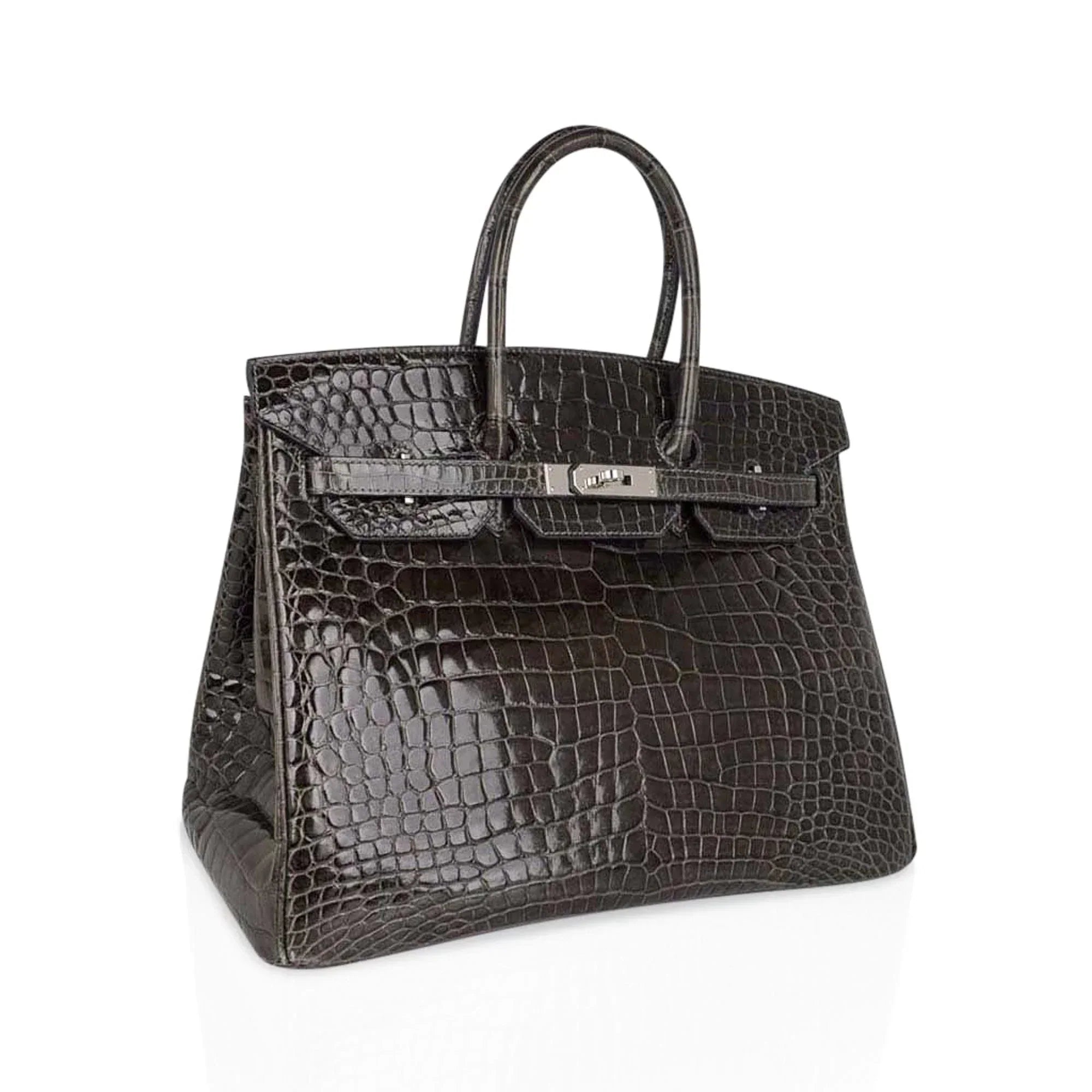 👜Special Order HSS Birkin 35 Bag Gris Fonce Porosus Crocodile with Palladium Hardware