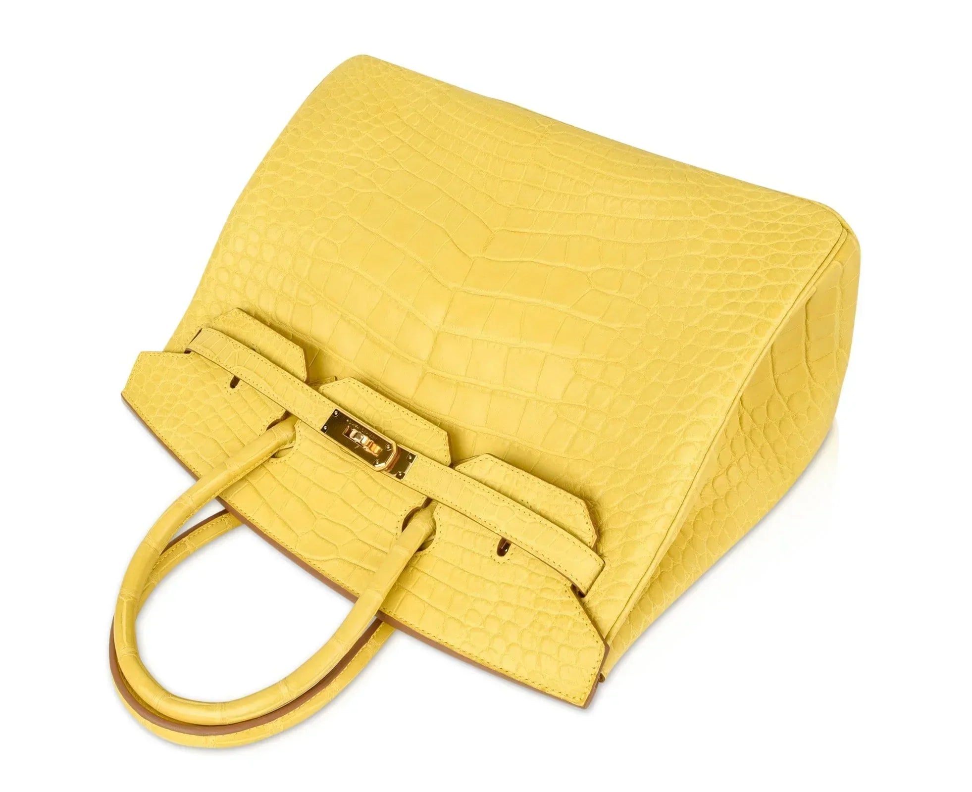 👜Birkin 35 Bag Matte Alligator Mimosa Gold Hardware Crazy Fabulous